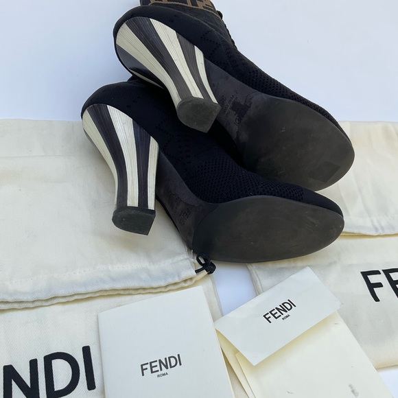 FENDI  ROCKOKO SOCK BOOTIES - Picture 4 of 12